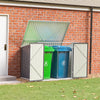 Galvanized Steel Wheelie Bin Store Garden Recycling Rubbish Bin Storage Shed