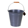 12L Large Metal Bucket Scuttle Wooden Handle Fireside Ash Kindling Coal Bucket