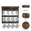 Wall Mounted Rustic Coffee Teacup Mug Rack Wooden 12 Hook Holder Display Storage