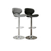 BLACK / GREY - Faux Leather Breakfast Bar Stool Swivel Kitchen Chrome Gas Lift