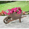 Solid Wood Construction Burntwood Wooden Wheelbarrow Planter Garden Outdoor New
