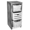 Grey Bedroom Cabinet Bedside Bathroom Table Nightstand Storage Unit Wicker New