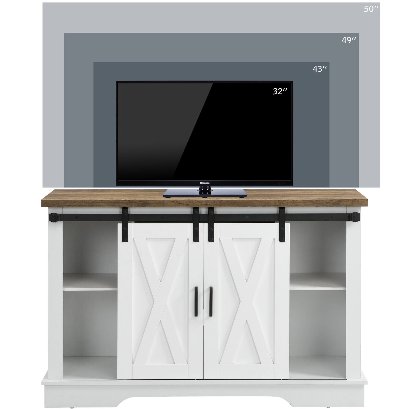 White Modern TV Stand Media Console Table Sideboard Entertainm