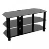TV Stand Modern Black Glass Unit up to 50" inch HD LCD LED Curved TVs - 100cm