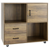Mobile File Cabinet Lateral Filing Cabinet with 2 Drawers and Open Compartments