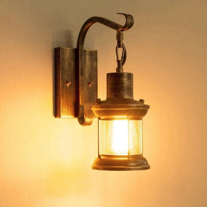 Rustic Oil Rubbed Bronze Vintage Wall Light Industrial Lamp Glass Metal Cafe