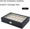 Mens 24 Grids Leather Watch Display Case Jewelry Collection Storage Holder Box
