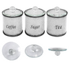 Crushed Diamond Crystal Filled Tea Coffee Sugar Canisters Jars Kitchen Storage