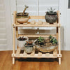 2Tier Bamboo Wooden Plant Flower Floor Stand Shelves Rack Storage Desktop Office