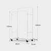 MOBILE DOUBLE CLOTHES RAIL COAT GARMENT HANGING RAIL RACK STORAGE STAND UK SHIP