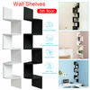 5 Tier Floating Wall Shelves Corner Shelf Storage Display Holder Bookcase Set UK
