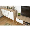 RANGE SIDEBOARD CUPBOARD CABINET W/ DRAWERS SHELVES WHITE & OAK FINISH