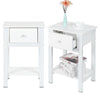 White Bedside Tables with Drawer Nightstand Cabinet Bedroom Furniture Storage