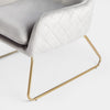 Velvet Armchair | Grey Accent Dressing Table Lounge Chair Metal Frame