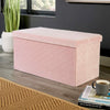 Folding Ottoman Chest Solid Sturdy Storage Space Saving Bedding Box Trunk