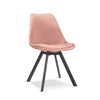 Tulip Pyramid Velvet Dining Chair Upholstered Seat With Black Metal Legs