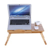 Adjustable Portable Laptop Lazy Lap Sofa Bed PC Notebook Desk Table Tray Bamboo