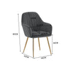 2pcs Velvet Padded Dining Chair Armchair With Metal Legs Home Office Restaurant