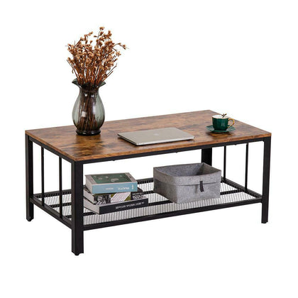 Double-Layer Rectangle Coffee Table Side End Table Modern Living Room Furniture