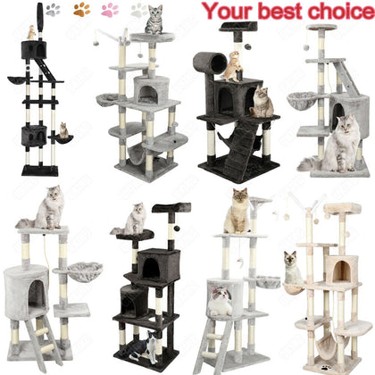 Pet Cat Kitten Tree Climbing Tower Activity Centre Scratcher Scratching Post Bed