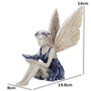 Fairy Garden Ornament Sitting Nymph Art Bronze Effect Statue Decoration Outdoor