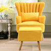 Faux Wool Sofa Tub Chair Armchair with Stool Living Room Office Reception Seat