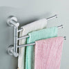 Swivel 3Swing Arm Towel Holder Bar Rails Rack Wall Mounted Stainless Steel-UK