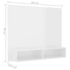 Wall TV Cabinet High Gloss White 102x23.5x90 cm Chipboard Living Room Hot Sale