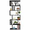Wood Bookcase Bookshelf S Shape 6 Tier Shelf Free Standing Shelving Storage Unit