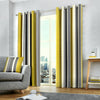 Eyelet Curtains Yellow Mustard Whitworth Stripe Lined Ring Top Pairs
