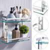 Alu Bath Showering Shelf Storage Rack Glass Corner Wall Holder Caddy Organizers