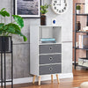 Bedside Table Night Stand Storage Bookcase Chest w/ 4 shelf Bedroom Furniture BN