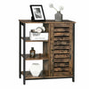 Industrial Side Cabinet Retro Storage Furniture Small Rustic Metal Door Cupboard