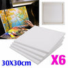 6 Pack Blank Artist Canvas Art Board Plain Painting Stretched Framed 40x50CM