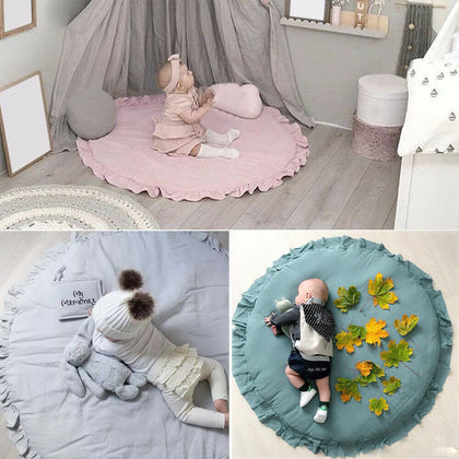 Round Cotton Baby Kids Floor Rug Game Gym Activity Play Mat Crawling Blanket NEW