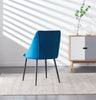 Set of 2 Velvet Padded Dining Chairs Living Room Chairs with Metal Legs Counter
