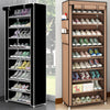 DUSTPROOF 10 TIER 27 PAIR SHOES CABINET STORAGE ORGANISER RACK STAND HOLD CANVAS