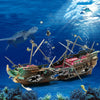 Aquarium Ornament Shipwreck Boat Fish Tank Pond Pool Decoration Underwater Decor