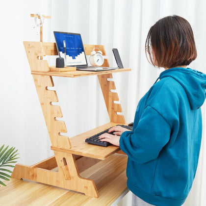 Extra Wide Standing Desk Converter Height-Adjusta