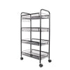 4 Tiers Storage Cart Bedroom Bathroom Kitchen Shelf Metal Rolling Trolley Carts