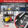 3-Tier Folding Storage Trolley Heavy Duty Tool Cart Rolling Storage Organizer