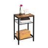HOOBRO Side Table Industrial Telephone Table End Console Table Rustic Brown