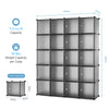 Mondeer 20 Cubes Plastic DIY Wardrobe Cupboard Organizer Clothes Closet Grey
