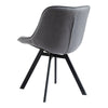 Set of 2 Grey Faux Leather Dining Chairs Metal Legs Soft Seat Living Room Office
