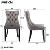 Set of 2 Velvet Dining Chairs High Back Wooden Legs for Home Dining Room Kitchen