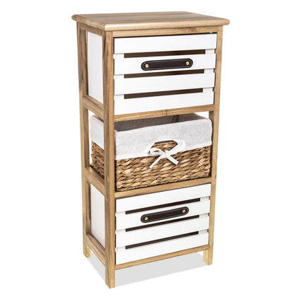 3 Bedroom Cabinet Unit Bedside Bathroom Table Nightstand Storage Wooden Wicker