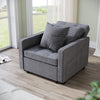 Grey/Cream Folding Sofa Bed Sleeper Pull Out Convertible Arm Chair Adjustable