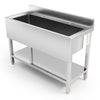 Stainless Steel Sink Commercial Restaurant Kitchen Prep Storage Shelf Basin 47in