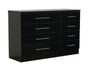Black High Gloss 8 Drawer Sideboard / Cupboard / Buffet Solo / Chest of Drawers