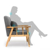 Mondeer Armchair Sofa Linen Wood Frame w/Cushion Lounge Living Room Dark Gray